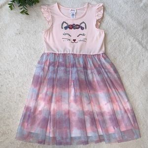 Pinky 10 Sequin Cat Pink & Purple Tulle Dress EUC